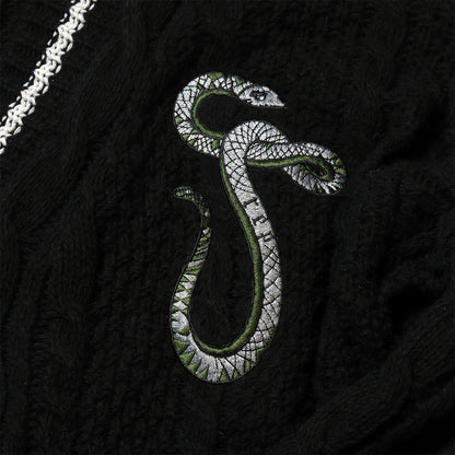 Green Snake Stars Embroidery Black Cardigan Taylor Version