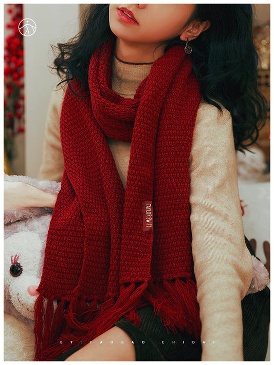 All Too Well RED Knitted Scarf