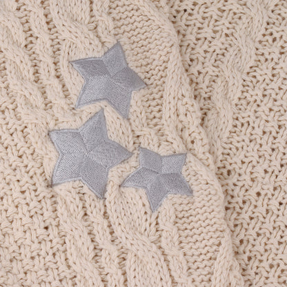 Taylor Folklore Sliver Stars Embroidery Cream Cardigan