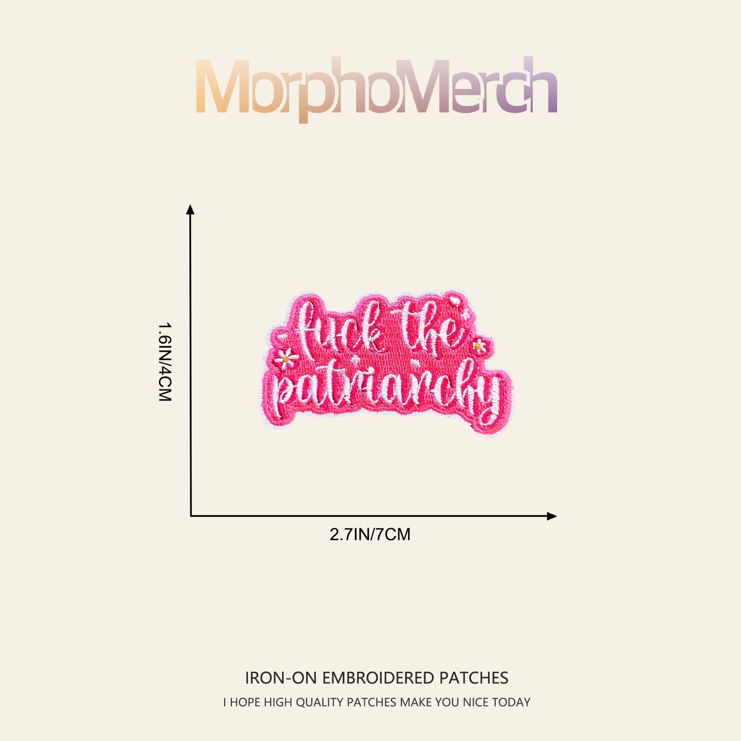 RED Fuck The Patriarchy Inspired Embroidery Patch