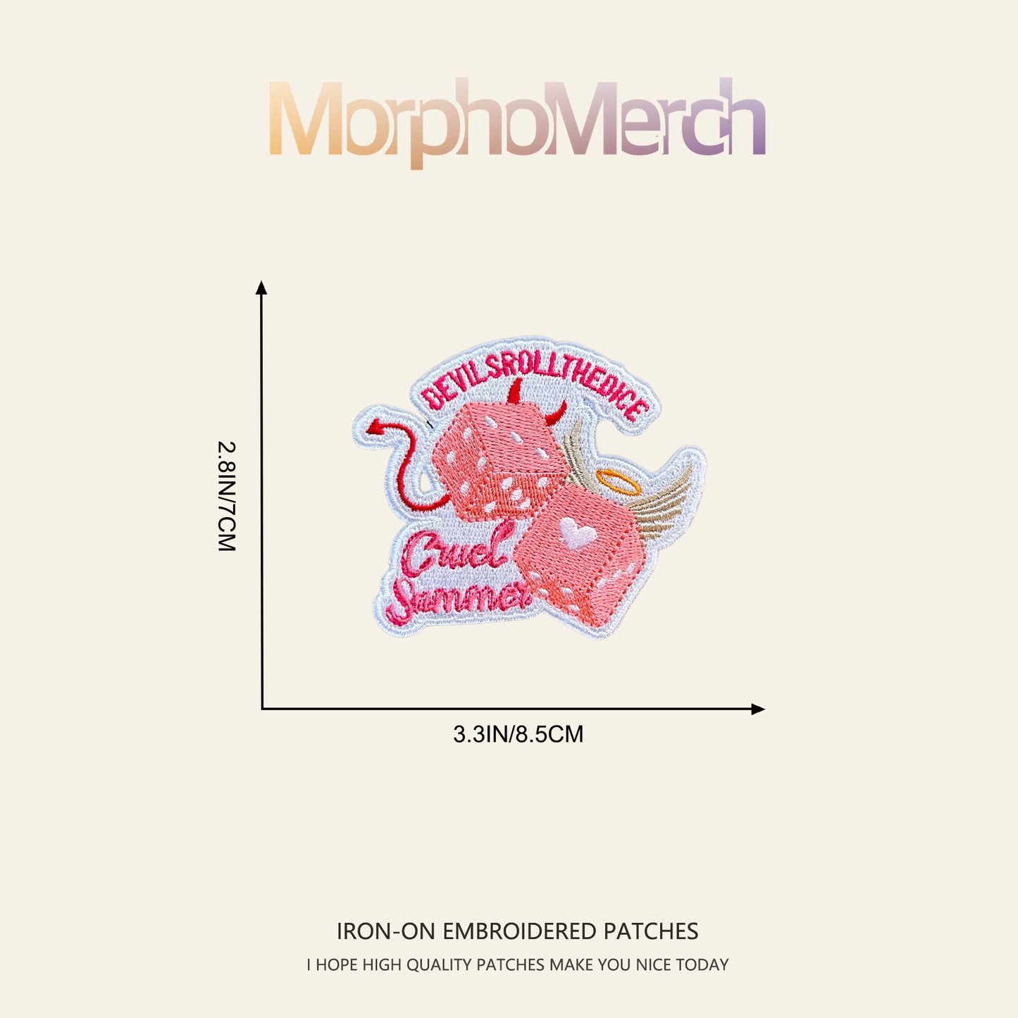 LOVER Pink Star Embroidery Patch
