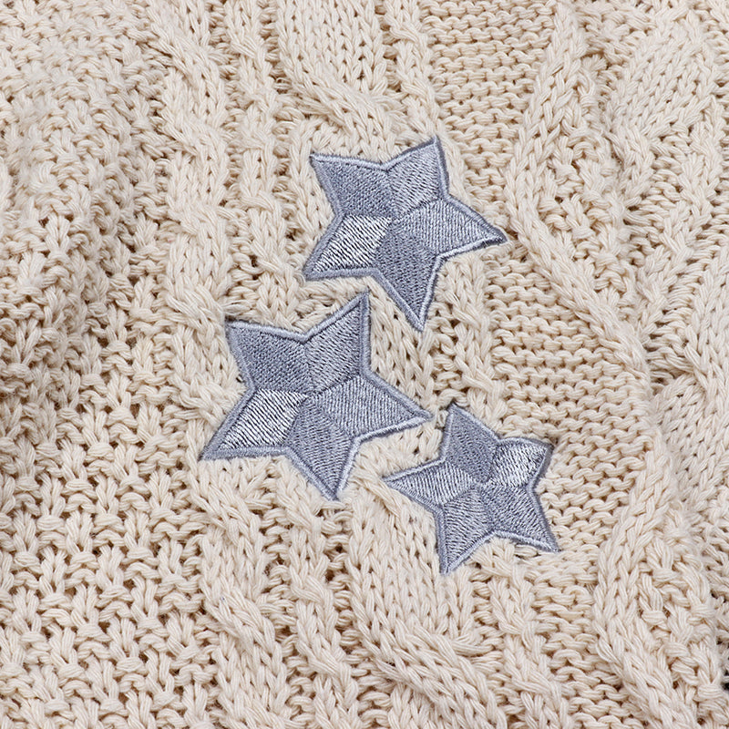 Folklore Patch Sliver Stars Cream Cardigan