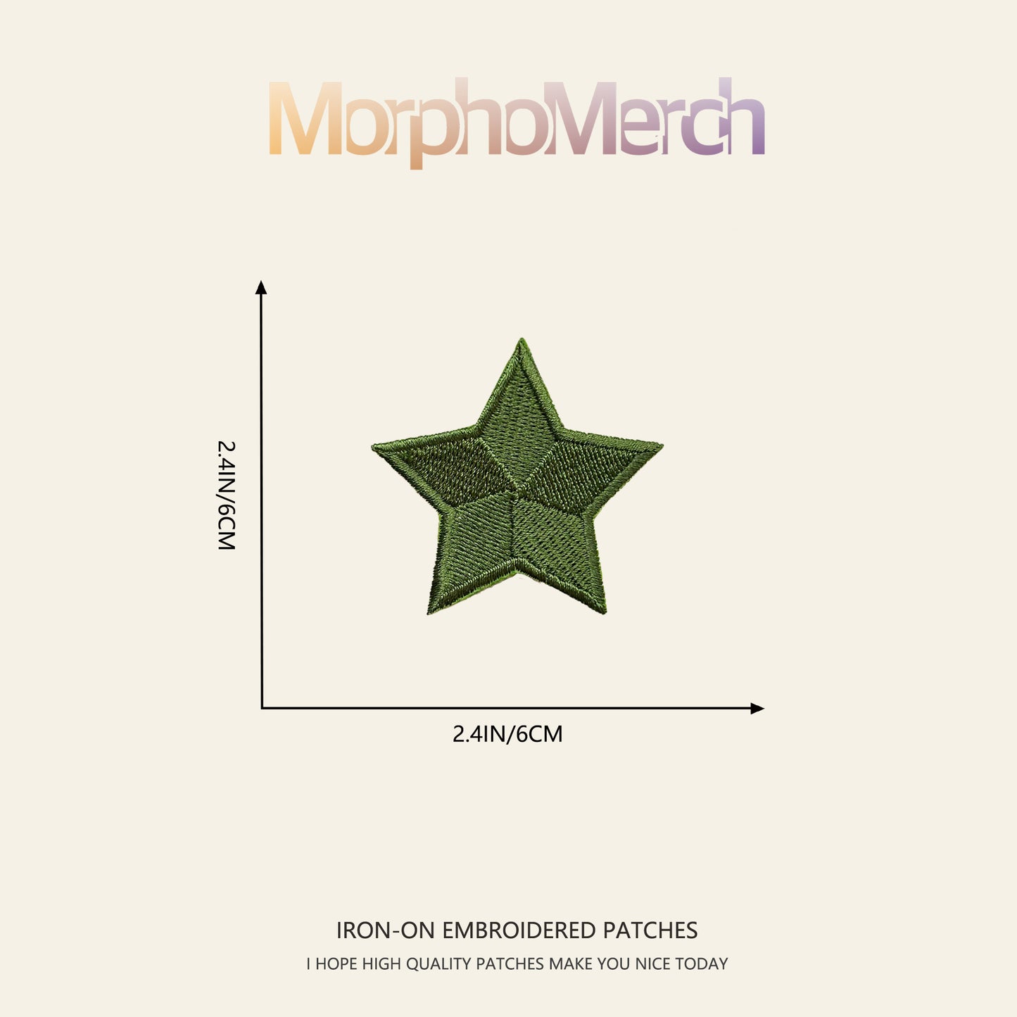 Evermore Green Star Embroidery Patch Taylor Version