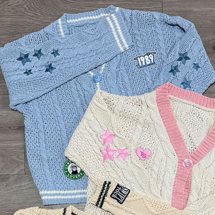 Custom Blue Stars Blue Cardigan