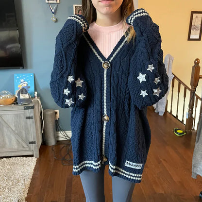 Midnights Sliver Stars Navy Cardigan Taylor Version