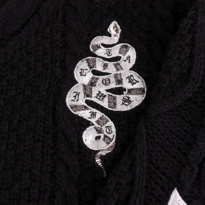 Silver Snake Stars Embroidery Black Cardigan Taylor Version