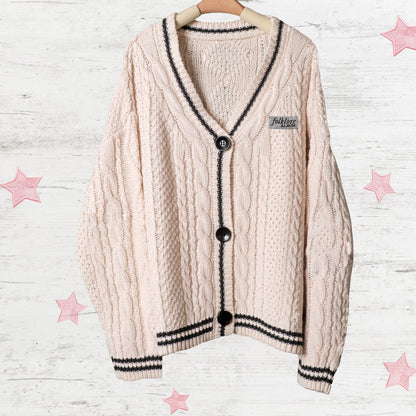 Folklore Patch Sliver Stars Cream Cardigan