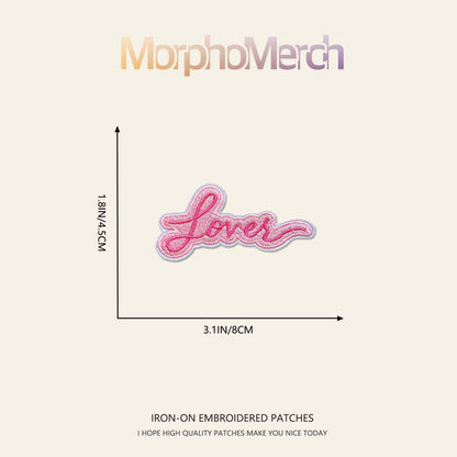 LOVER Pink Star Embroidery Patch