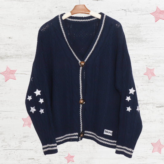 Midnights Sliver Stars Navy Cardigan Taylor Version