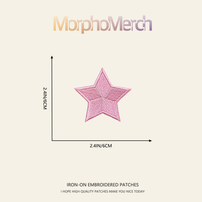 LOVER Pink Star Embroidery Patch