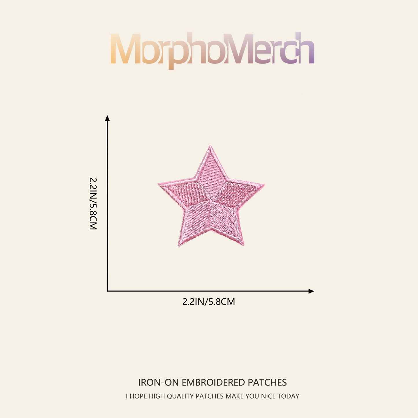 LOVER Pink Star Embroidery Patch
