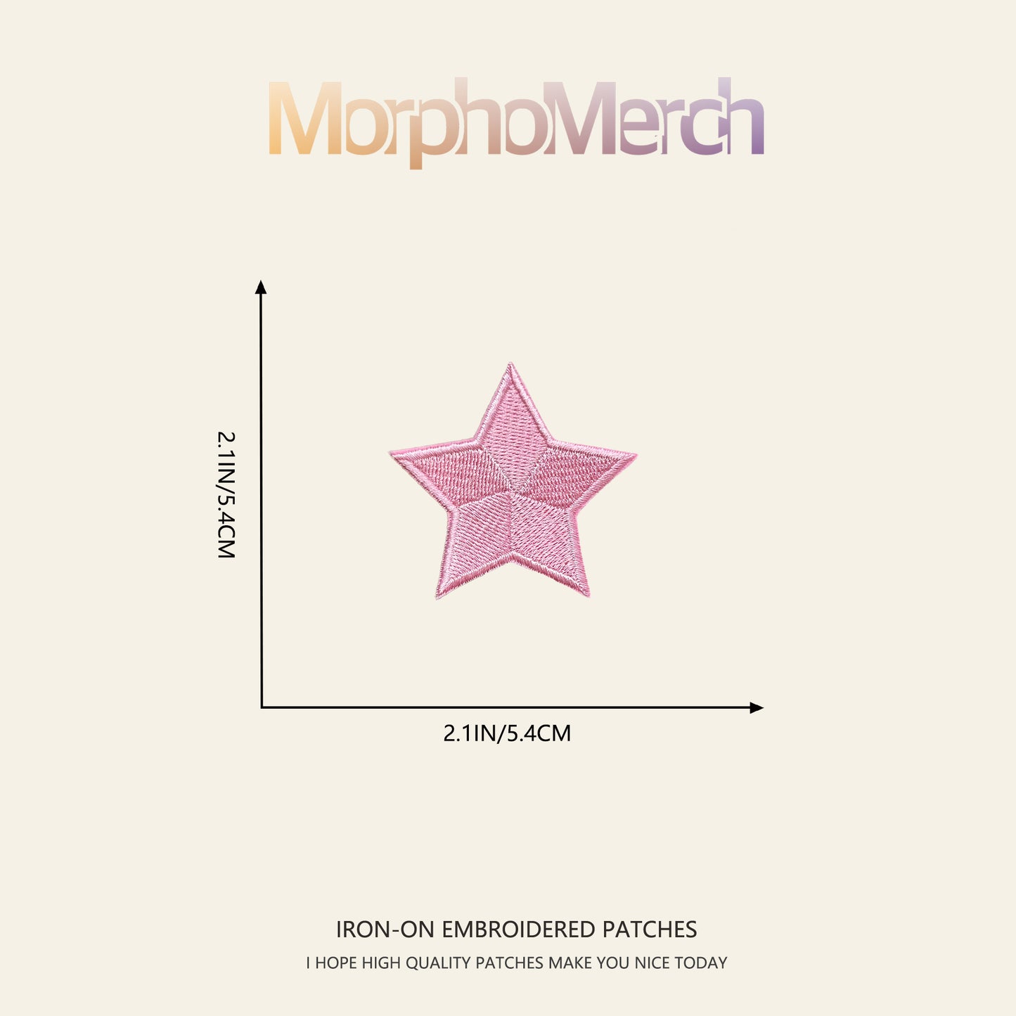 LOVER Pink Star Embroidery Patch