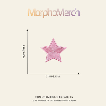 LOVER Pink Star Embroidery Patch