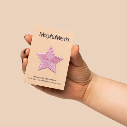 LOVER Pink Star Embroidery Patch